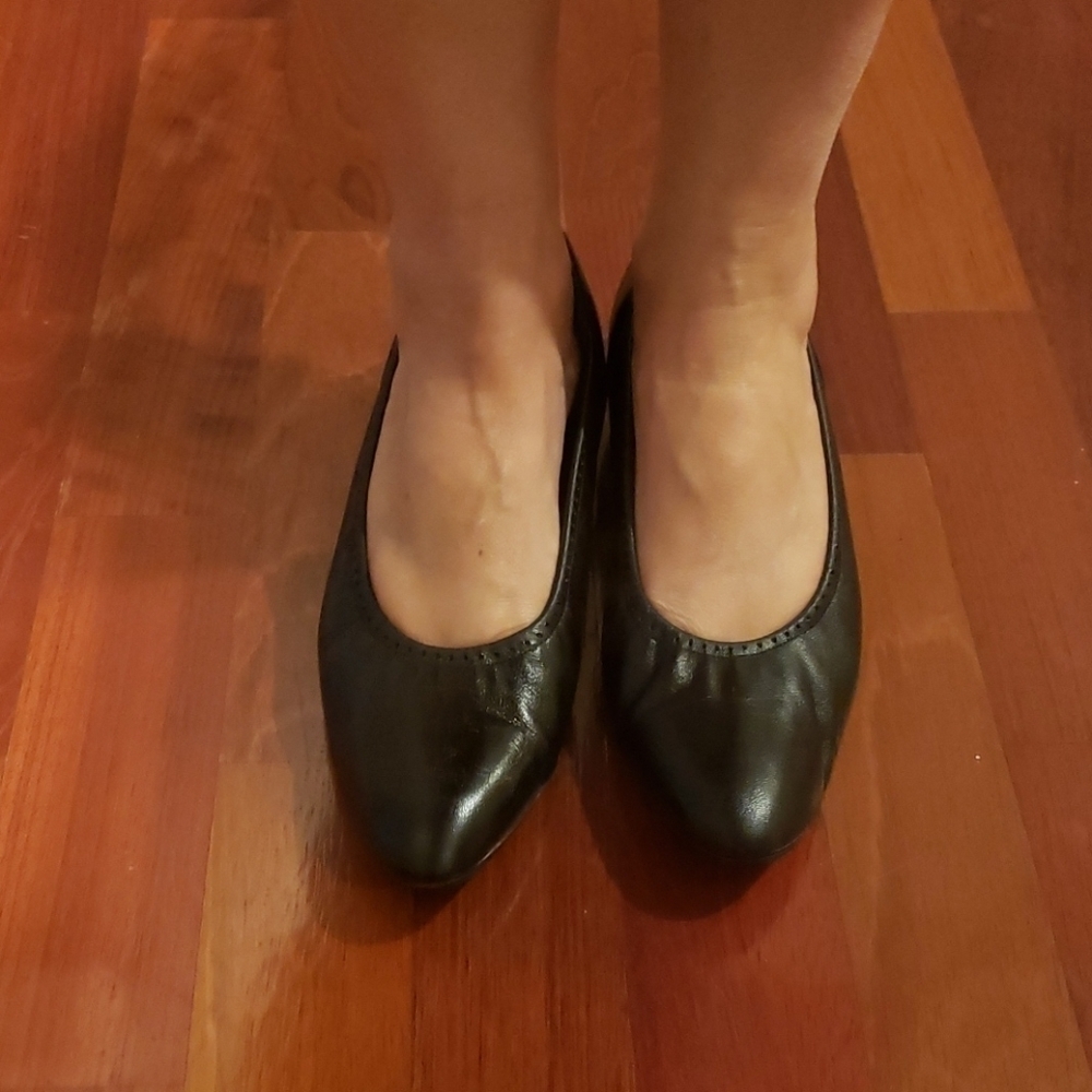 Selby Cloud Black Leather Flats Balletcore 8AA NIB Deadstock - Picture 12 of 16